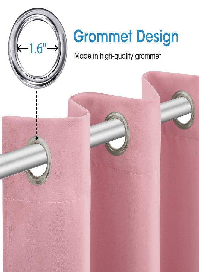 HOMEIDEAS Baby Pink Blackout Curtains for Kids, 52 X 96 Inch Length 2 Panels Set, Room Darkening Curtains for Girl's Room, Soundproof Thermal Grommet Window Curtains for Living Room - Image 4